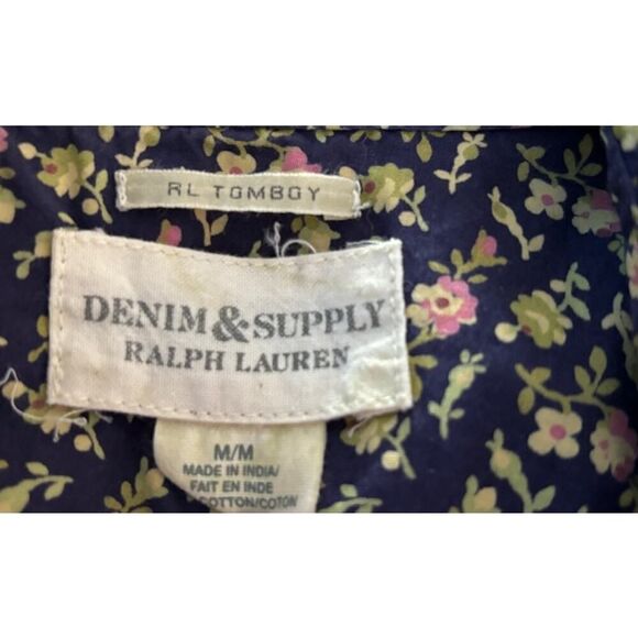 Denim & Supply Ralph Lauren RL TOMBOY 100% Cotton Demure Floral Blouse L/S M - Picture 7 of 7